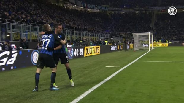 Vecino's goals for Inter vs Roma